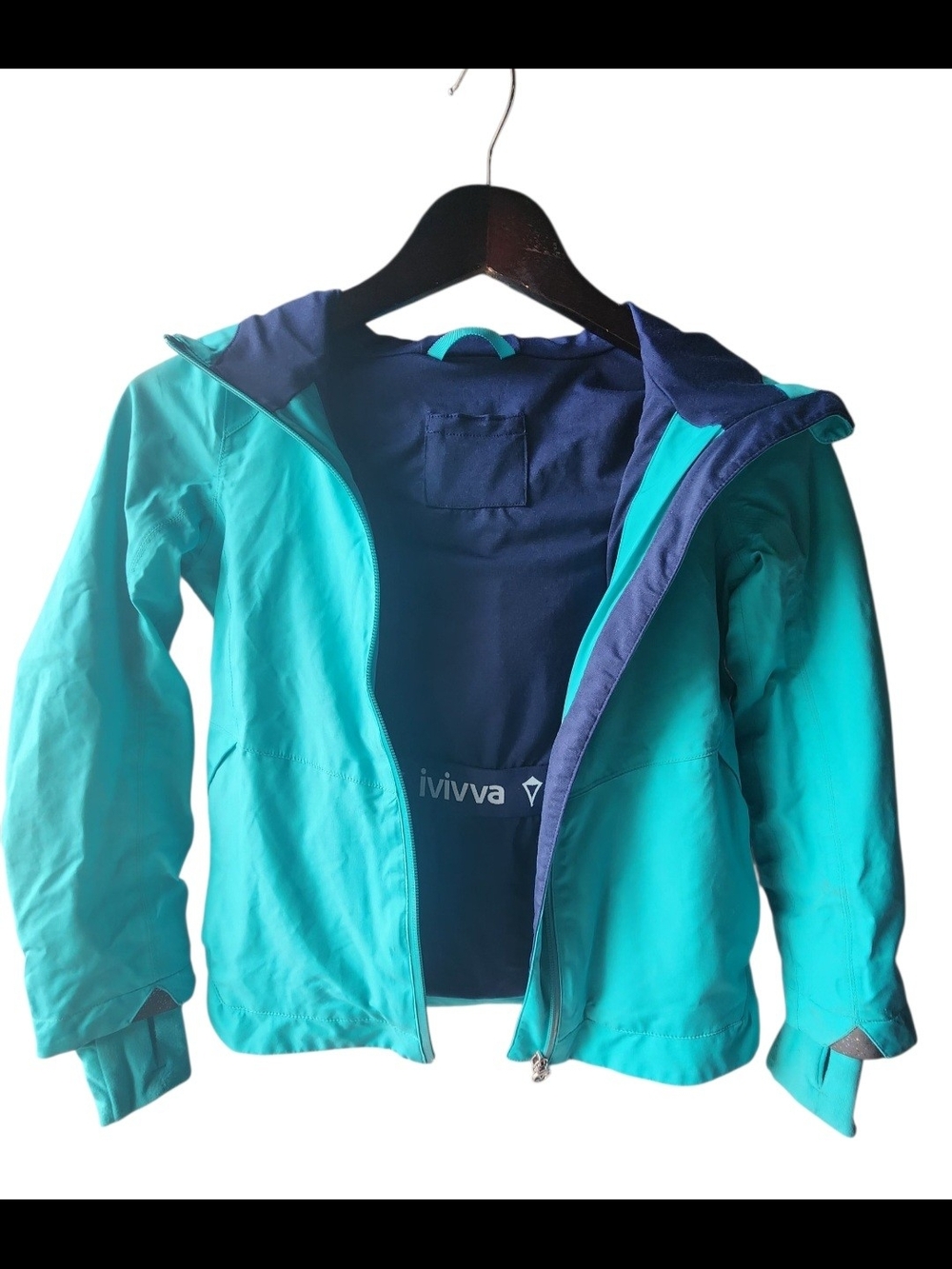 Ivivva by Lululemon Girls Lightweight Athletic Zip Jacket Aqua Navy
